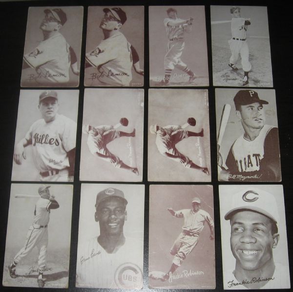 1947-66 Exhibits Lot of (33) W/ Musial, Mantle, Aaron & SPs