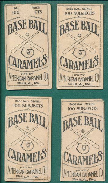 1909-11 E90-1 American Caramel, Lot of (4) W/ Bender