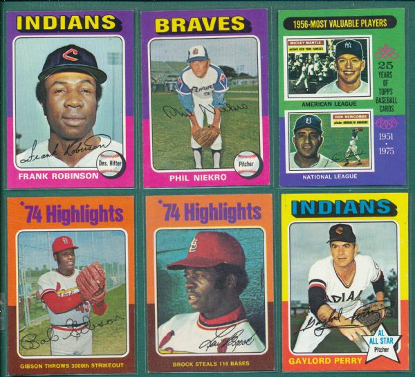 1975 Topps Lot of (40) W/ Frank Robinson