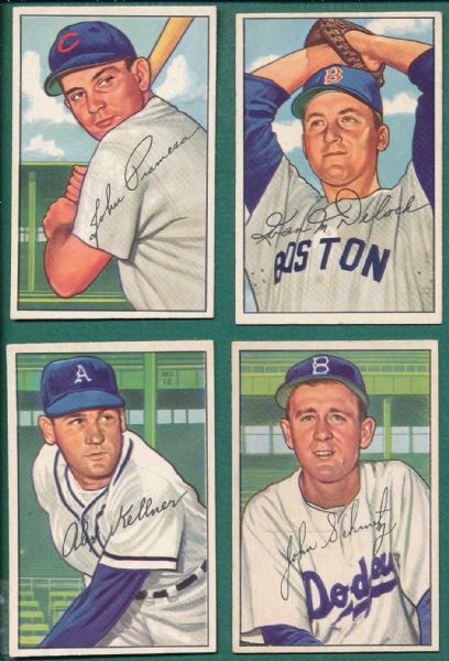 1952 Bowman (16) Card Lot of High Numbers W/ Loes