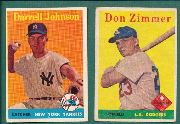 1958 Topps Lot of (2) Yellow Letters