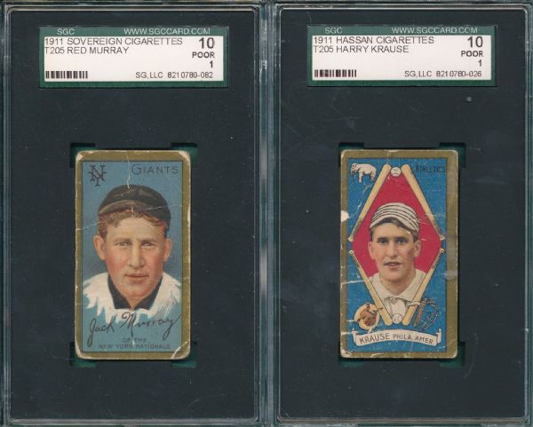 1911 T205 Krause & Murray Lot of (2) SGC 10