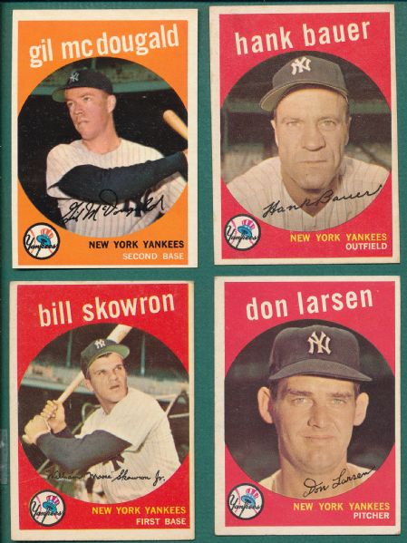 1959 Topps Lot of (17) Yankees W/ Kubek