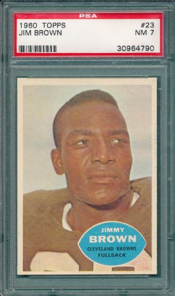 1960 Topps FB Cleveland Browns Lot of (2) W/ Jim Brown PSA 7