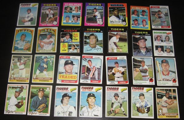 Lot of (51) Signed Tigers Baseball Cards W/ Sparky Anderson *Autograph*