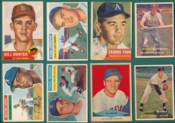 1950-58 Baseball Grab Bag Lot of (22) W/ Mathews