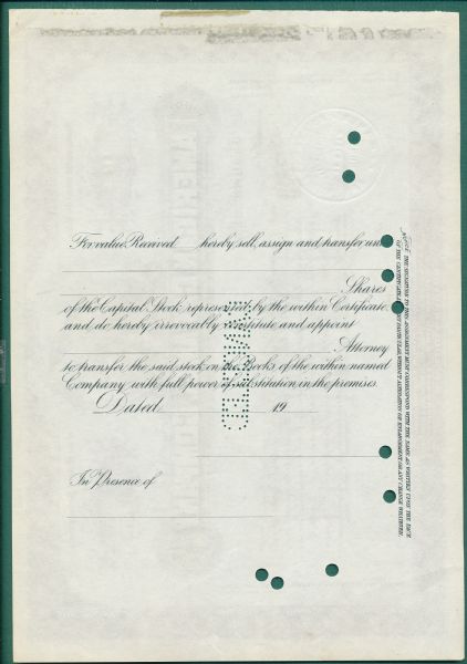 1910's American Caramel Co. Stock Certificate