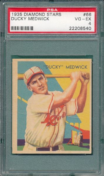 1934-36 Diamond Stars #66 Ducky Medwick PSA 4