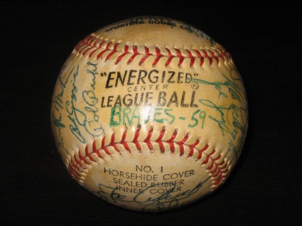 1959 Milwaukee Braves Team Signed Ball *Authenticated*