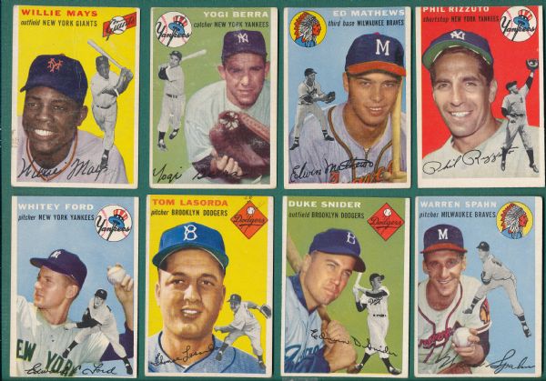 1954 Topps Baseball Complete Set W/ Hank Aaron, Rookie