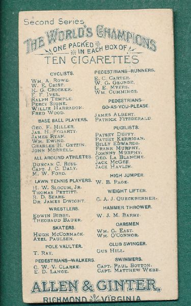 1888 N29 Capt. J. C. Daly Allen & Ginter Cigarettes 