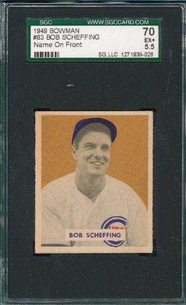 1949 Bowman #78 Zodlak SGC 80 & #83 Scheffing, Lot of (2) SGC 70