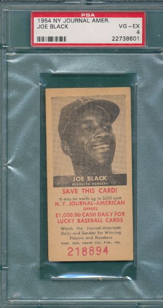 1954 NY Journal American Joe Black PSA 4