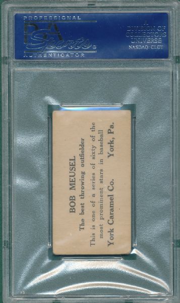 1927 E210 #7 Bob Muesel York Caramel PSA 2.5 *Type 2*