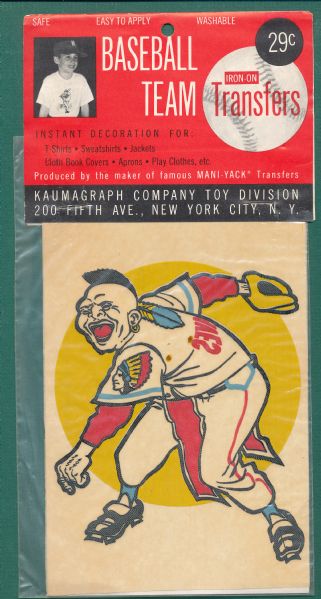 1963 Baseball Team Iron on Transfers Lot of (4) *In Package*