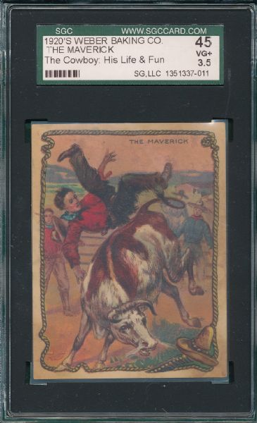 1920s The Cowboy: His Life & Fun, The Maverick, Weber Baking Co., SGC 45