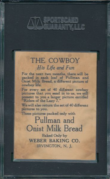 1920s The Cowboy: His Life & Fun, The Maverick, Weber Baking Co., SGC 45