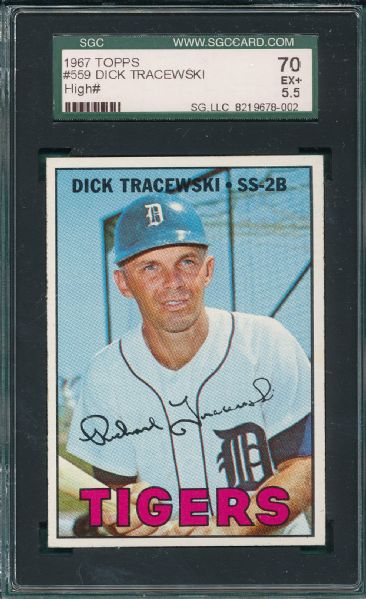1960 Topps #562 Cunningham, AS & #559 Tracewski (2) Card Lot High #s SGC 
