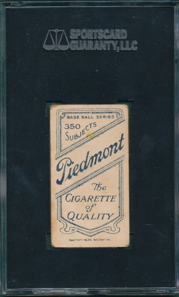 1909-1911 T206 Bastian Piedmont Cigarettes SGC 40 *Southern League*