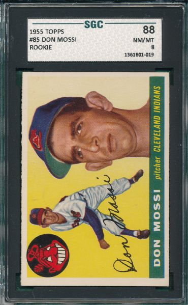 1955 Topps #85 Don Mossi SGC 88