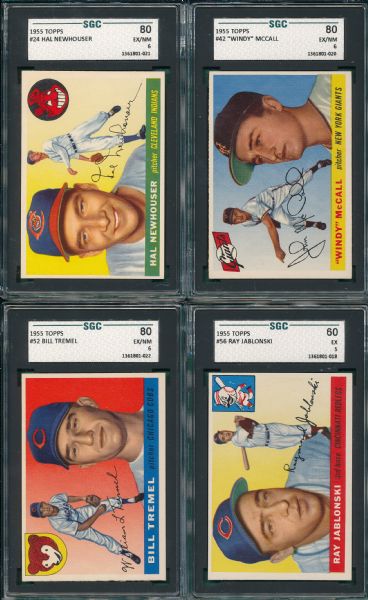 1955 Topps Lot of (5) W/ Stone SGC 