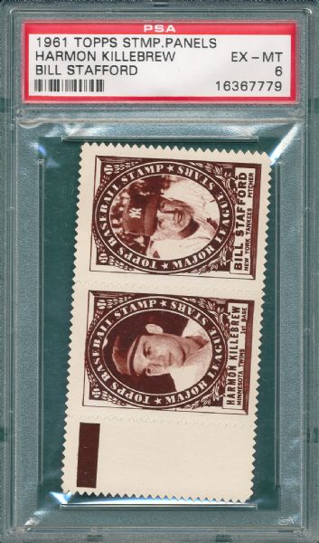 1961 Topps Stamps Panel W/ Harmon Killebrew PSA 6