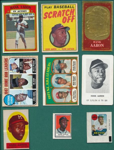 1962-72 Topps Hank Aaron Lot of (9)