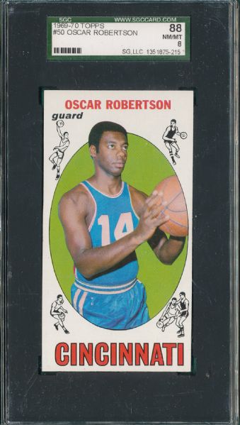 1969 Topps BSKT #50 Oscar Robertson SGC 88
