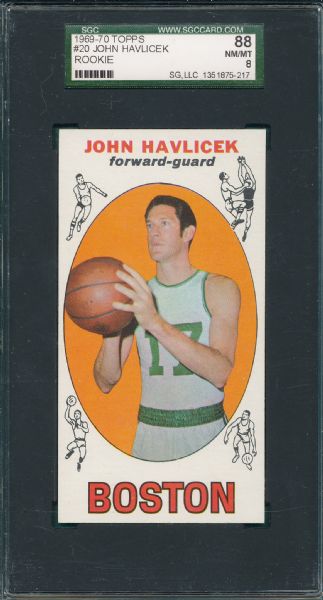 1969 Topps BSKT #20 John Havlicek SGC 88 *Rookie*