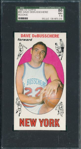 1969 Topps BSKT #85 Dave DeBusschere SGC 86 *Rookie*