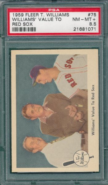 1959 Fleer Ted Williams #75 Value to Red Sox PSA 8.5