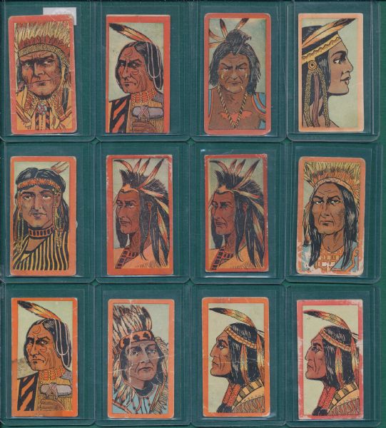 1900s T74 Booker Tobacco Indians Lot of (17)