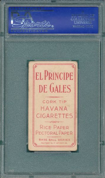 1909-1911 T206 Cobb, Ty, Bat Off El Principe De Gales Cigarettes PSA 3