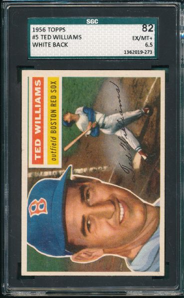 1956 Topps #5 Ted Williams SGC 82