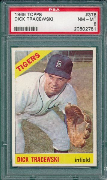1966 Topps Lot of (4) Tigers W/ Wert PSA 8