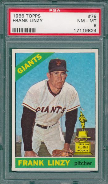 1966 Topps Lot of (4) Giants W/ Linzy PSA 8