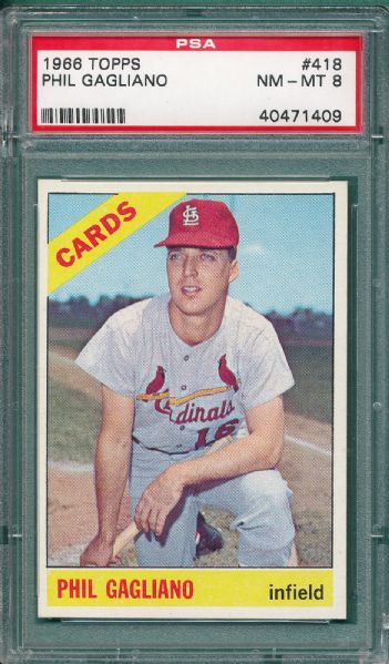 1966 Topps Lot of (4) Cardinals W/ Groat PSA 8