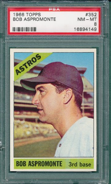 1966 Topps Lot of (3) Astros W/ Bond PSA 8
