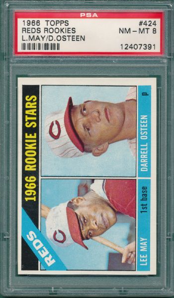 1966 Topps #424 Lee May, Rookie PSA 8 