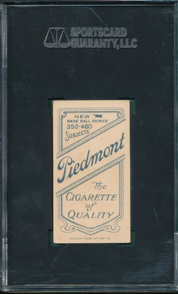 1909-1911 T206 Bergen, Catching, Piedmont Cigarettes SGC 55