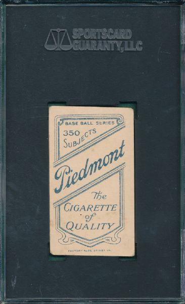 1909-1911 T206 Bender, No Trees, Piedmont Cigarettes SGC 40