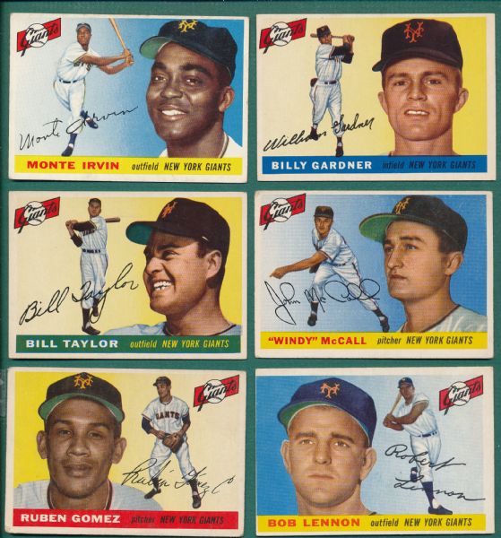 1955 Topps Giants Lot of (6) W/ Irvin
