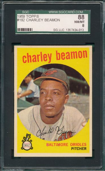 1959 Topps #192 Beamon & #332 Monzant Lot of (2) SGC 88