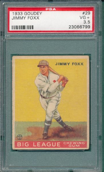 1933 Goudey #29 Jimmy Foxx PSA 3.5