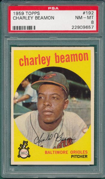 1959 Topps #192 Charley Beamon PSA 8