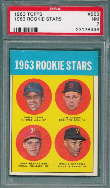 1963 Topps #553 Stargell, Rookie PSA 7 *High #*