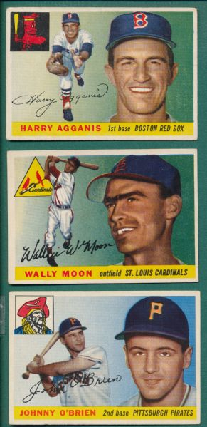 1955 Topps Lot of (32) Red Sox, Pirates & Cardinals W/ Agganis