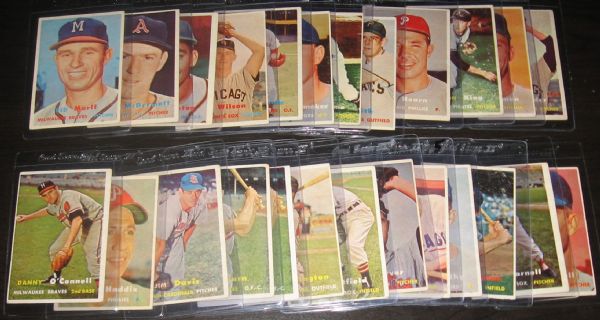 1957 Topps Lot of (29) Mid Numbers W/ Carey