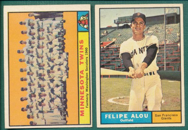1961 Topps (12) Card Lot of High Numbers W/ Twins Team