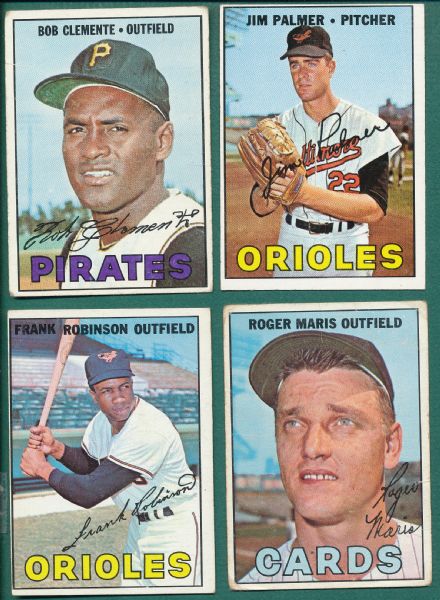1967 Topps Lot of (4) W/ Clemente